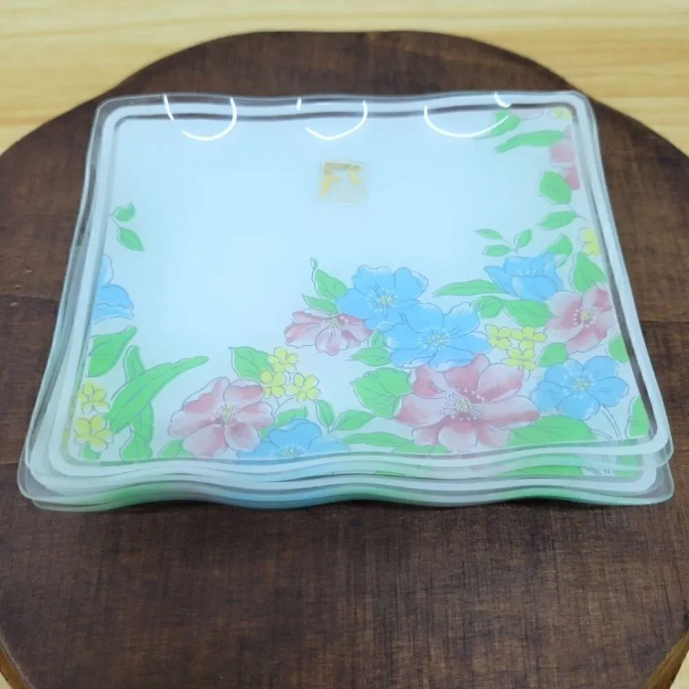 Set of 5 Vintage FC Japan Glass Plates, Tip Trays